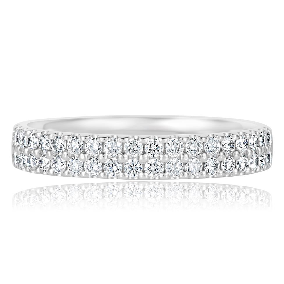 Platinum Double Row Diamond Eternity Ring 0.50ct Thumbnail Image 2