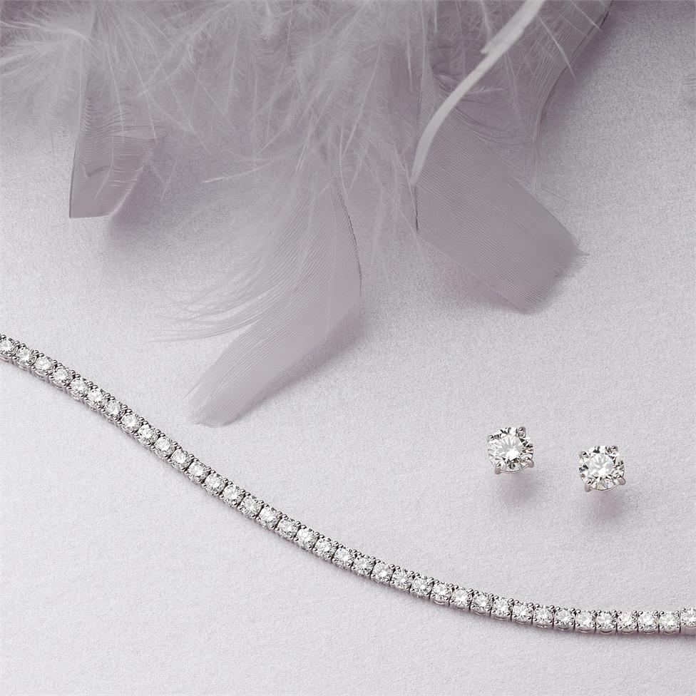 18ct White Gold Classic Design Diamond Solitaire Stud Earrings 2.00ct Thumbnail Image 3