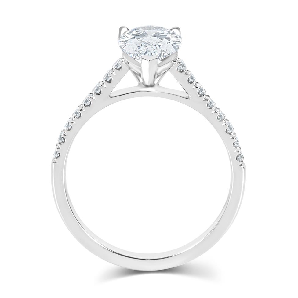 Platinum Pear Shape Diamond Solitaire Engagement Ring 1.70ct Thumbnail Image 3