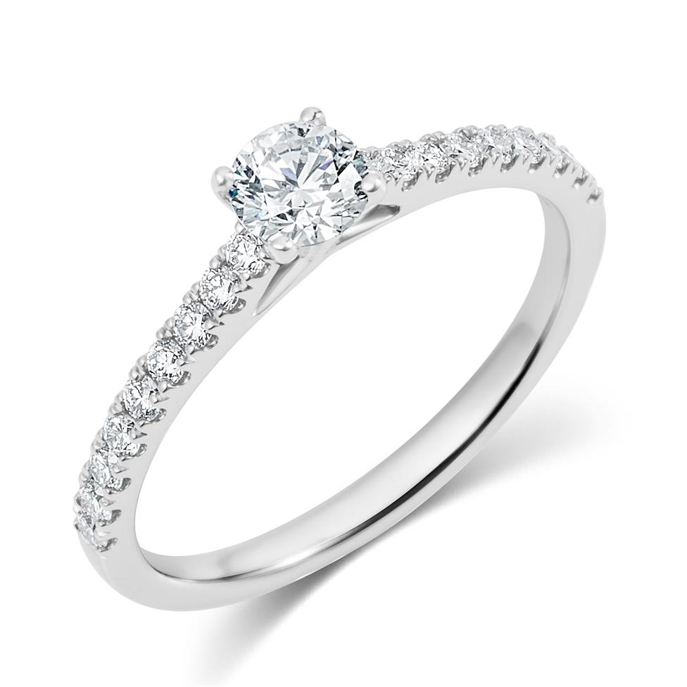 Platinum Diamond Solitaire Engagement Ring 0.65ct Thumbnail Image 0