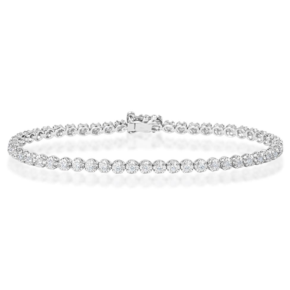 18ct White Gold Diamond Tennis Bracelet 0.93ct Thumbnail Image 0