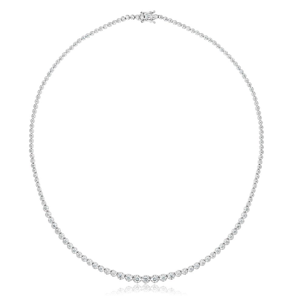 18ct White Gold Illusion Detail Diamond Riviere Necklace 3.14ct Thumbnail Image 2