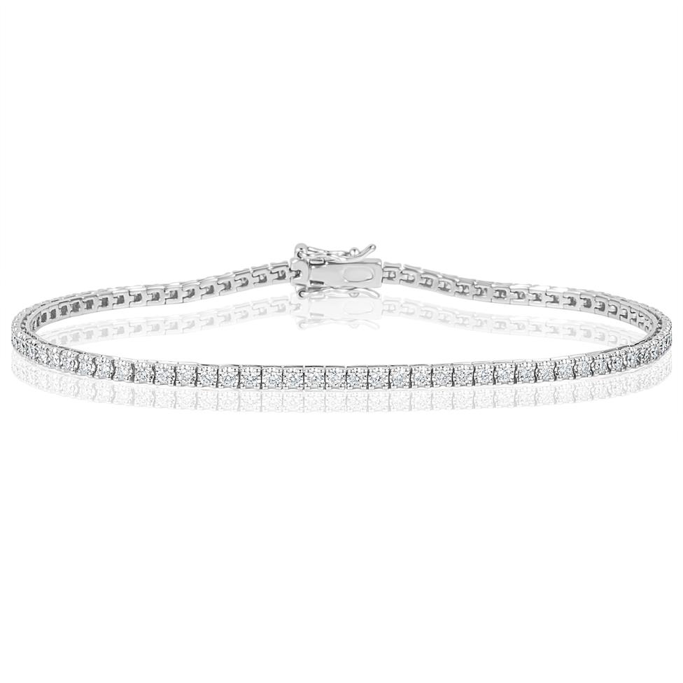 18ct White Gold Diamond Tennis Bracelet 1.00ct Thumbnail Image 0