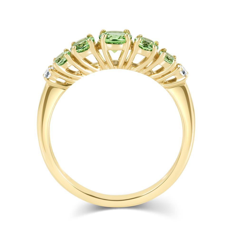 Bonbon 18ct Yellow Gold Tsavorite and Diamond Dress Ring Thumbnail Image 4