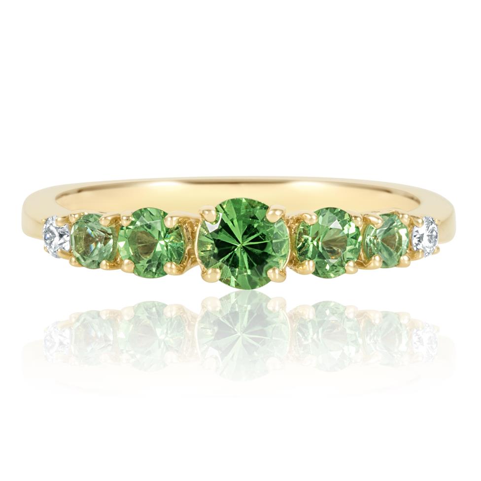 Bonbon 18ct Yellow Gold Tsavorite and Diamond Dress Ring Thumbnail Image 3