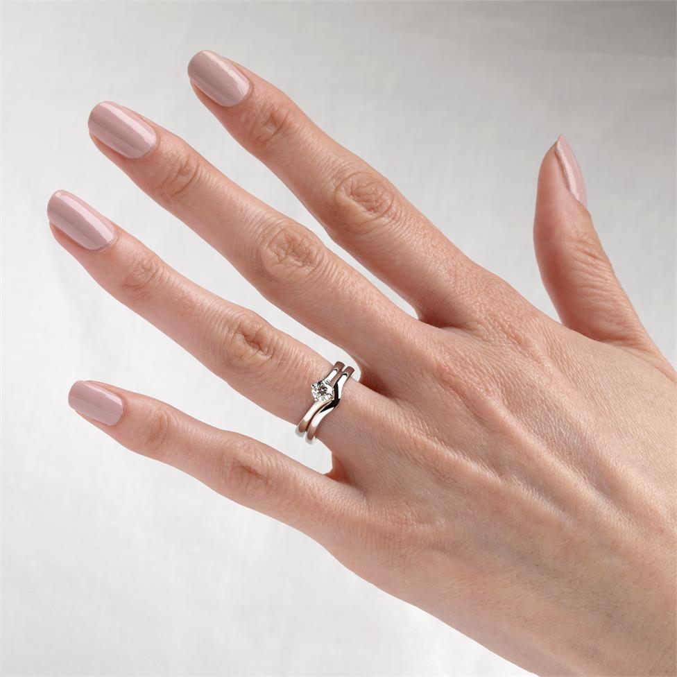 Platinum Twist Design Diamond Solitaire Engagement Ring 0.40ct Thumbnail Image 1