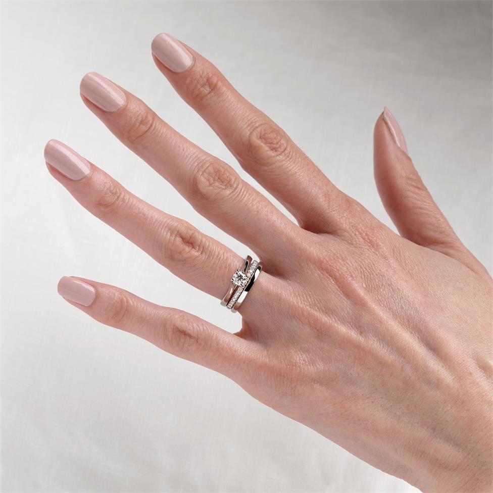Platinum Twist Design Diamond Solitaire Engagement Ring 0.35ct Thumbnail Image 1