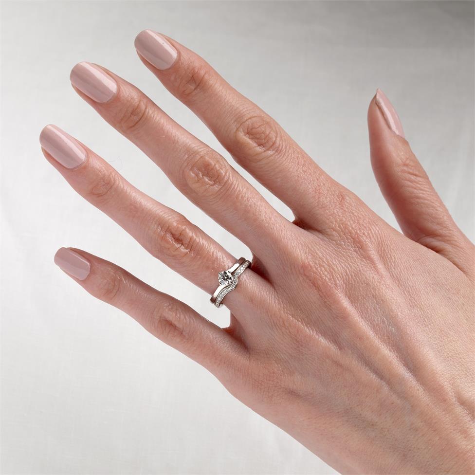 Platinum Twist Design Diamond Solitaire Engagement Ring 0.35ct Thumbnail Image 1