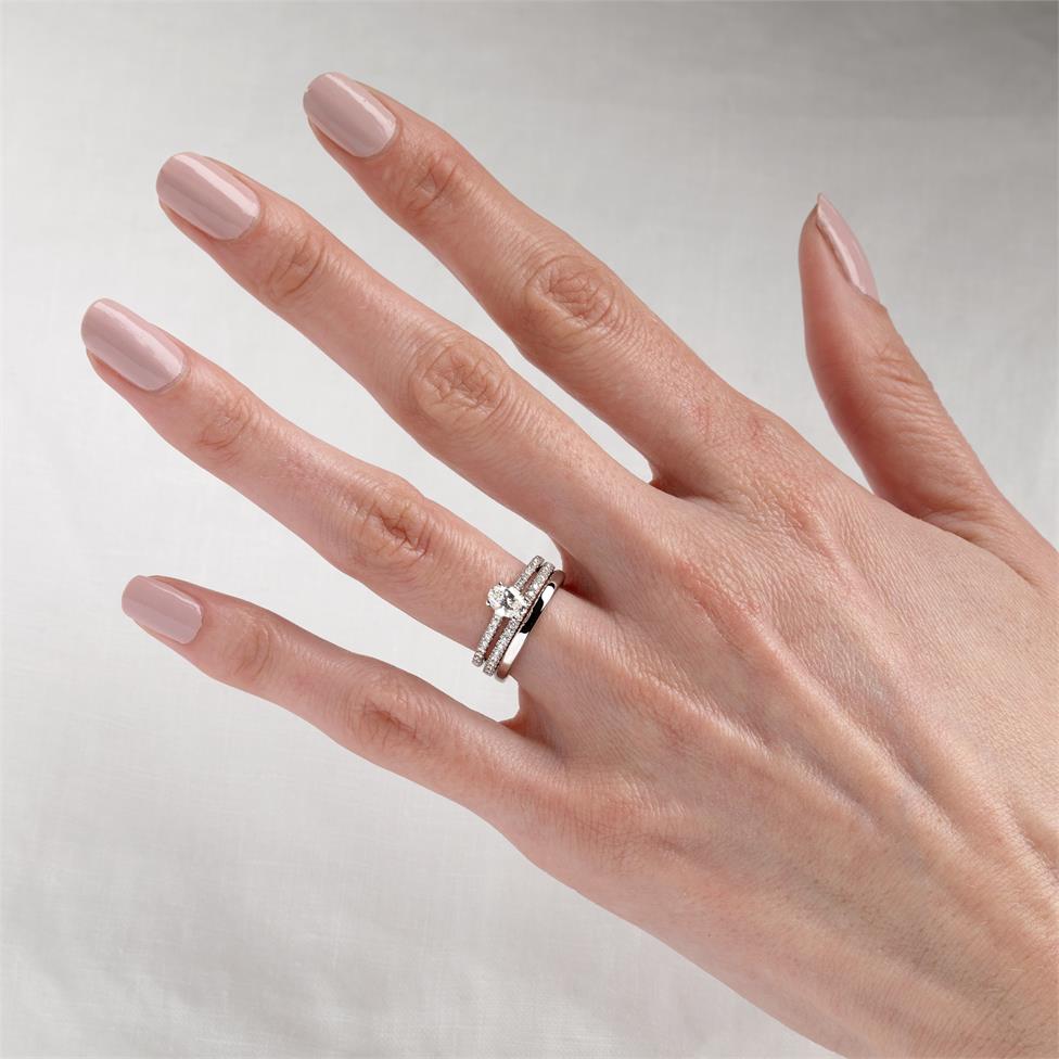 Platinum Oval Diamond Solitaire Engagement Ring 0.75ct Thumbnail Image 1