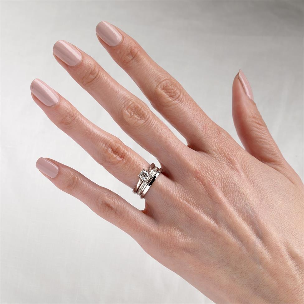 Platinum Diamond Court Shape Eternity Ring Thumbnail Image 1