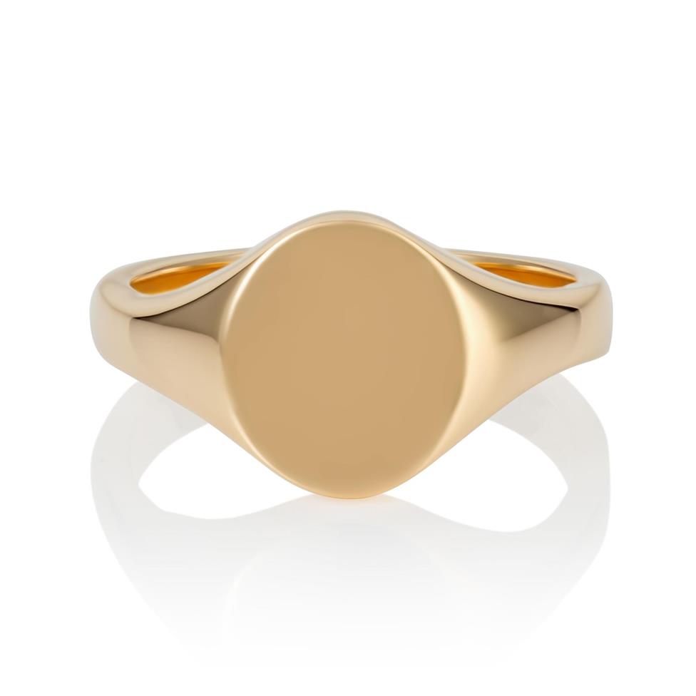 9ct Yellow Gold Medium Oval Signet Ring Thumbnail Image 1
