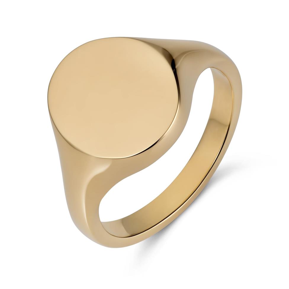 9ct Yellow Gold Large Oval Signet Ring Thumbnail Image 0