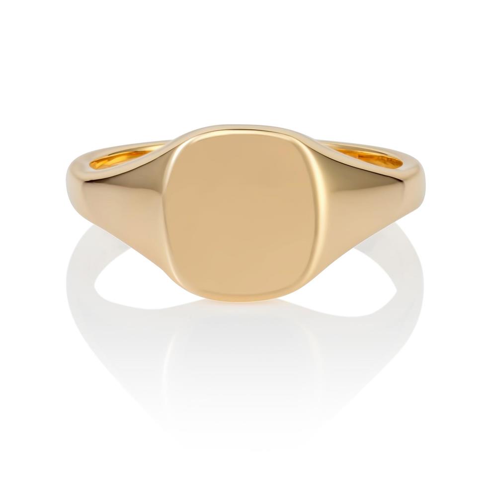 9ct Yellow Gold Cushion Signet Ring Thumbnail Image 1