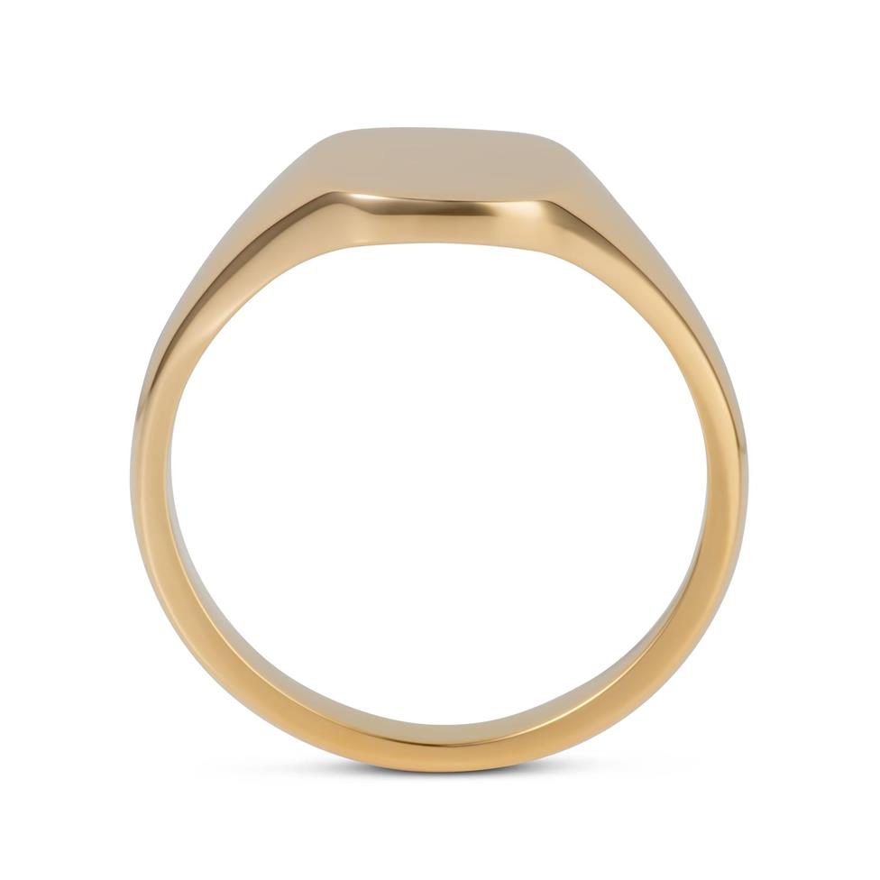 9ct Yellow Gold Cushion Signet Ring Thumbnail Image 2