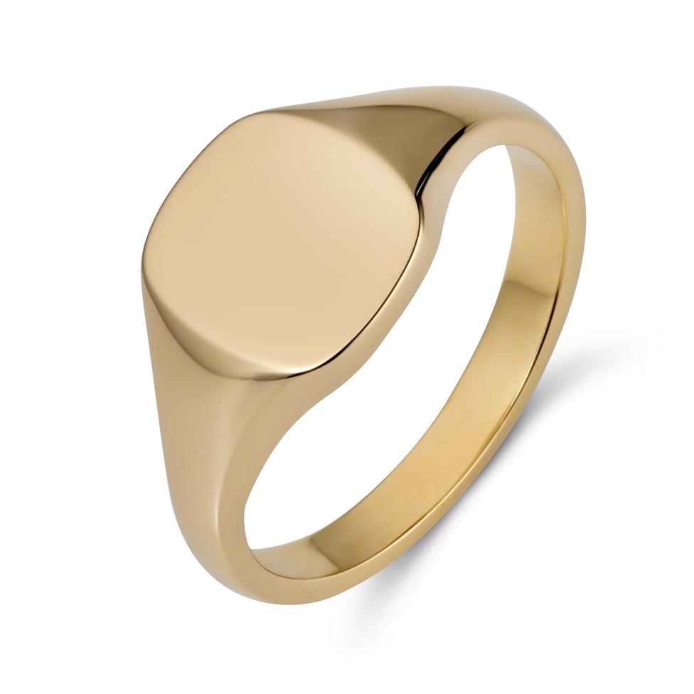 9ct Yellow Gold Cushion Signet Ring Thumbnail Image 0