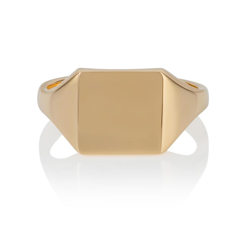 9ct Yellow Gold Square Signet Ring Thumbnail Image 1
