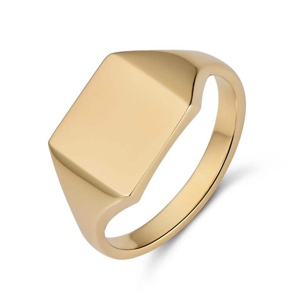9ct Yellow Gold Square Signet Ring Thumbnail Image 0