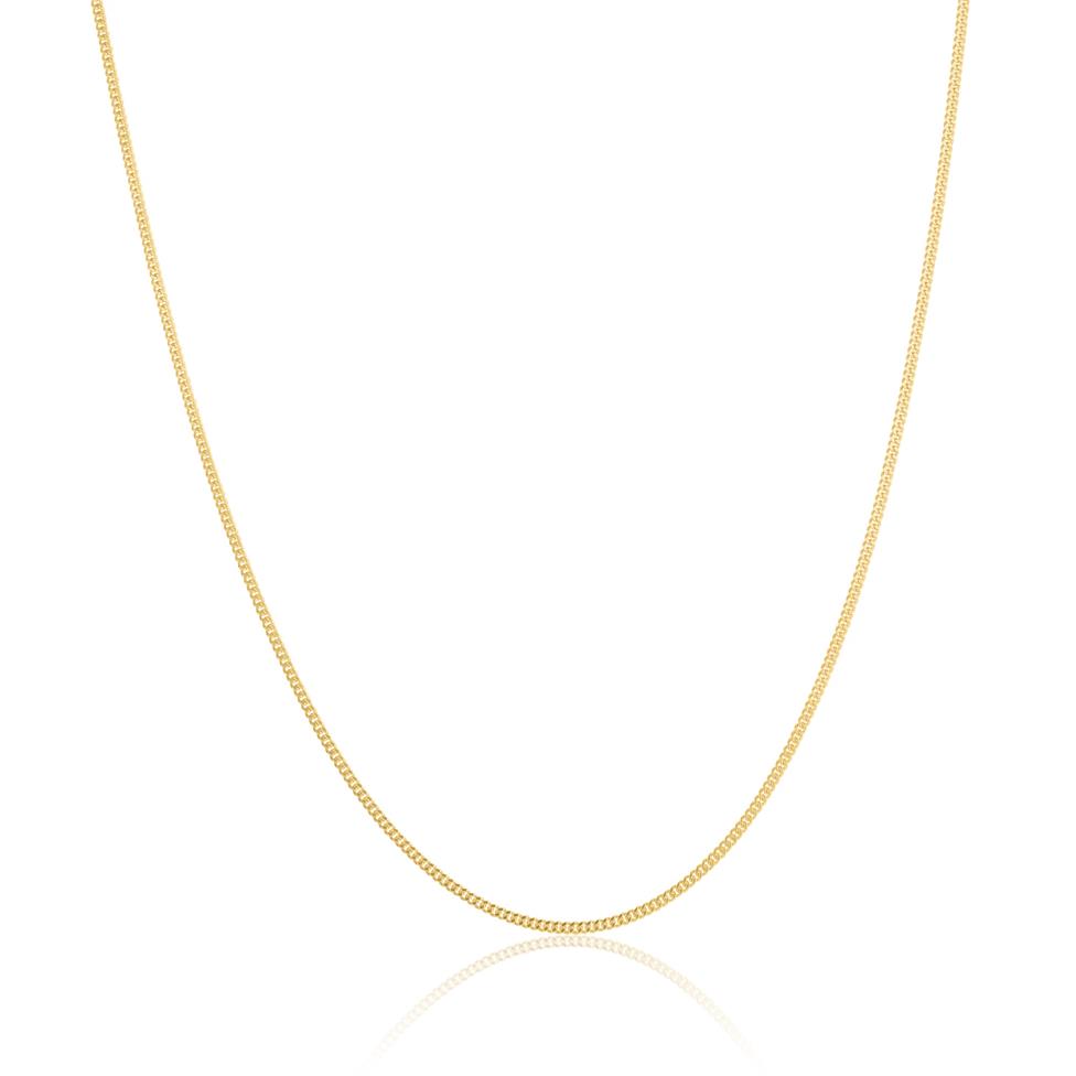 18ct Yellow Gold Medium Curb Chain 50cm Thumbnail Image 1