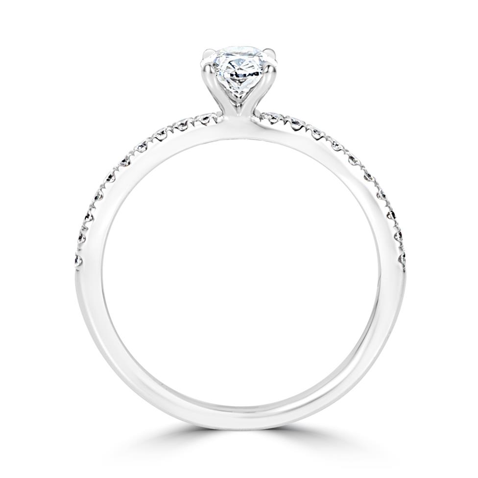 Platinum Oval Diamond Solitaire Engagement Ring 0.70ct Thumbnail Image 2