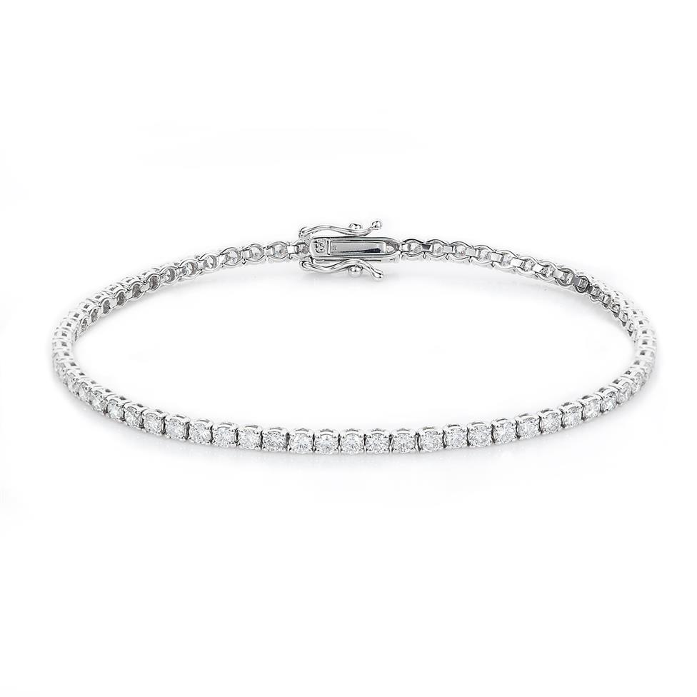 18ct White Gold Diamond Tennis Bracelet 3.00ct Thumbnail Image 0