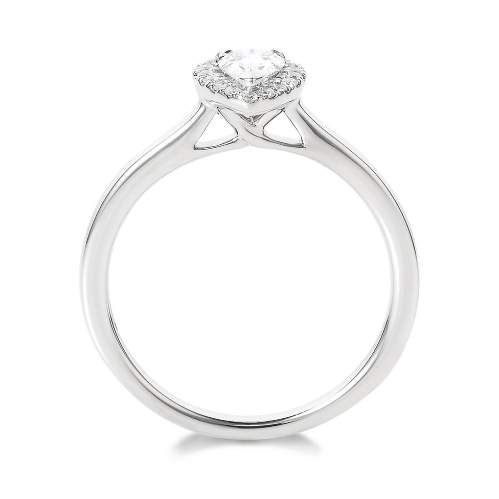 Platinum Pear Shape Diamond Halo Engagement Ring 0.40ct Thumbnail Image 2