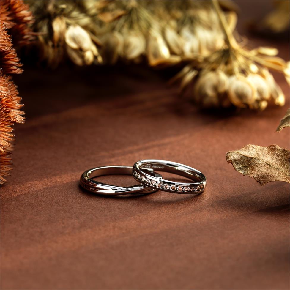 Platinum Twist Design Wedding Ring Thumbnail Image 1