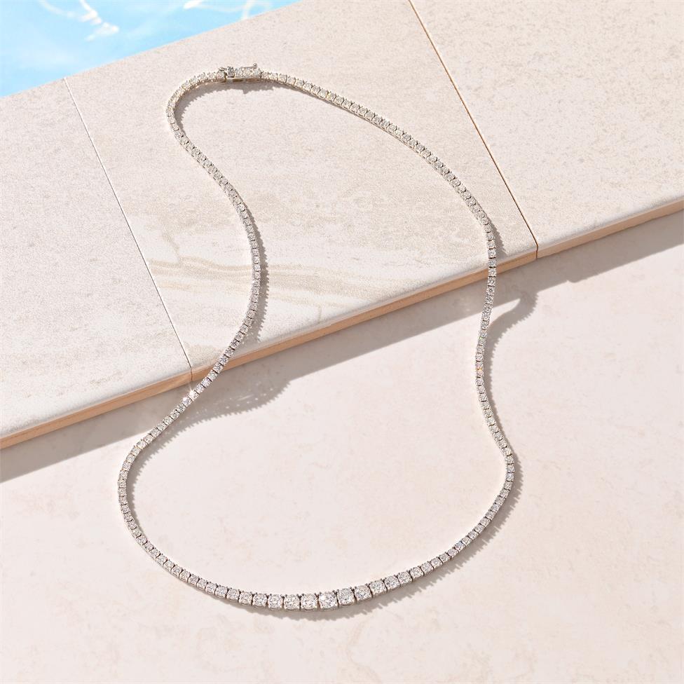 18ct White Gold Diamond Riviere Necklace 7.00ct Thumbnail Image 4