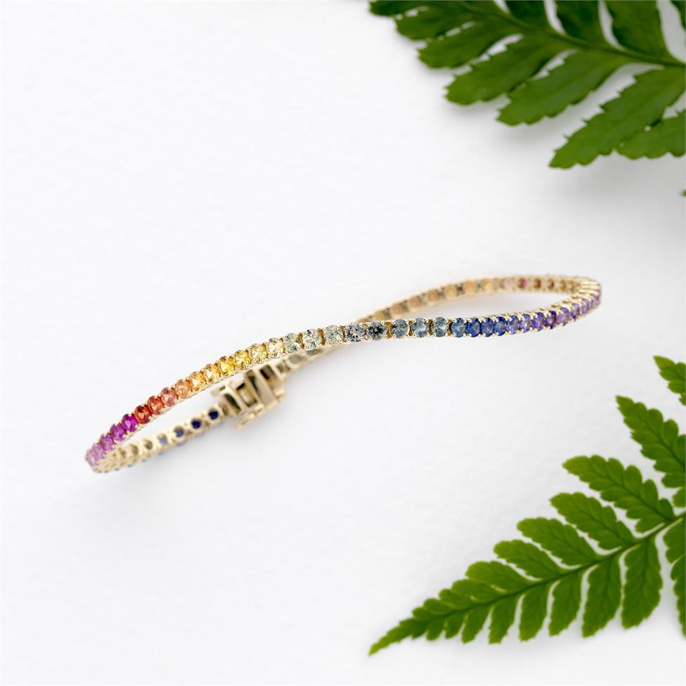 Samba 18ct Yellow Gold Rainbow Sapphire Bracelet Thumbnail Image 2