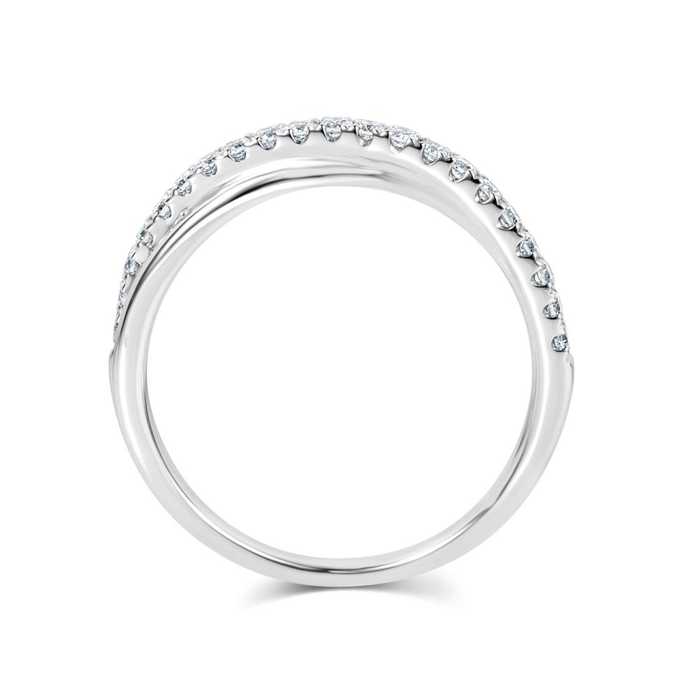 Platinum Crossover Design Diamond Dress Ring 0.20ct Thumbnail Image 3