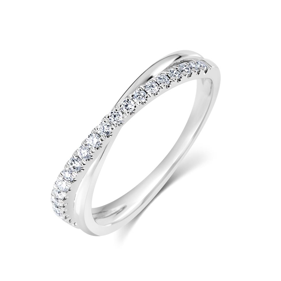 Platinum Crossover Design Diamond Dress Ring 0.20ct Thumbnail Image 0