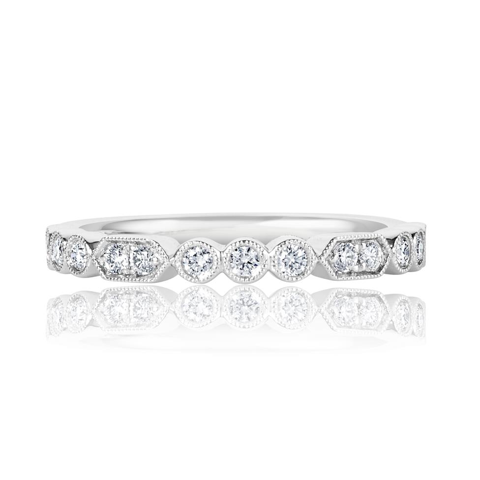 Platinum Vintage Style Diamond Half Eternity Ring 0.22ct Thumbnail Image 1