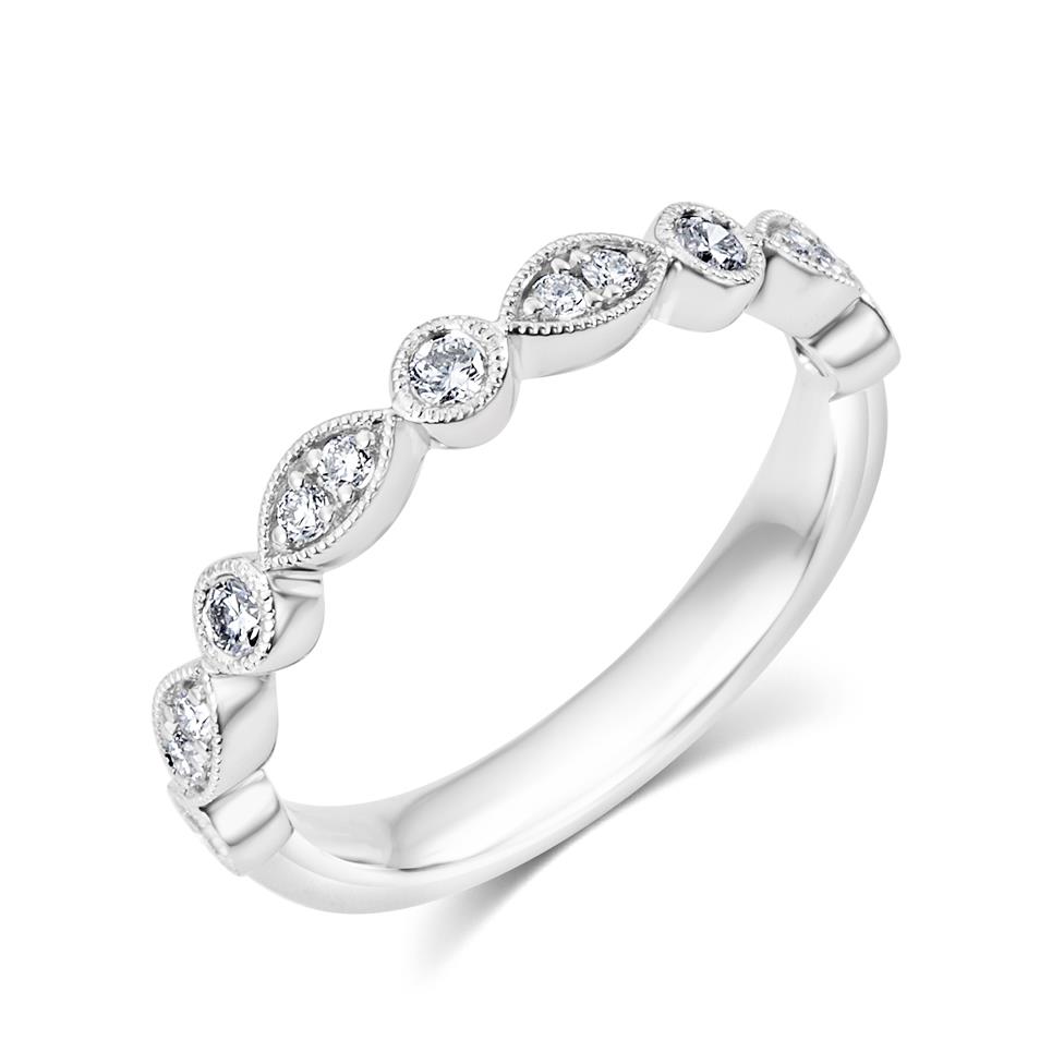 Platinum Vintage Style Diamond Half Eternity Ring 0.30ct Thumbnail Image 0