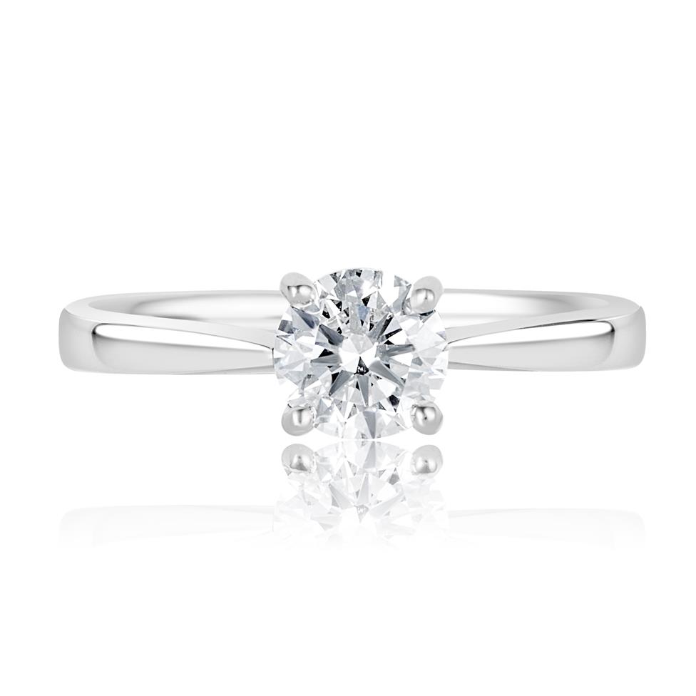 Platinum Diamond Solitaire Engagement Ring 0.70ct Thumbnail Image 2