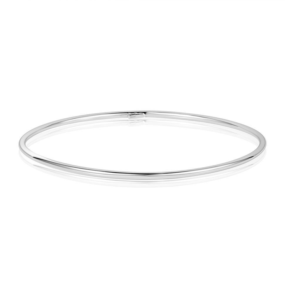 18ct White Gold Classic Round Bangle Thumbnail Image 0