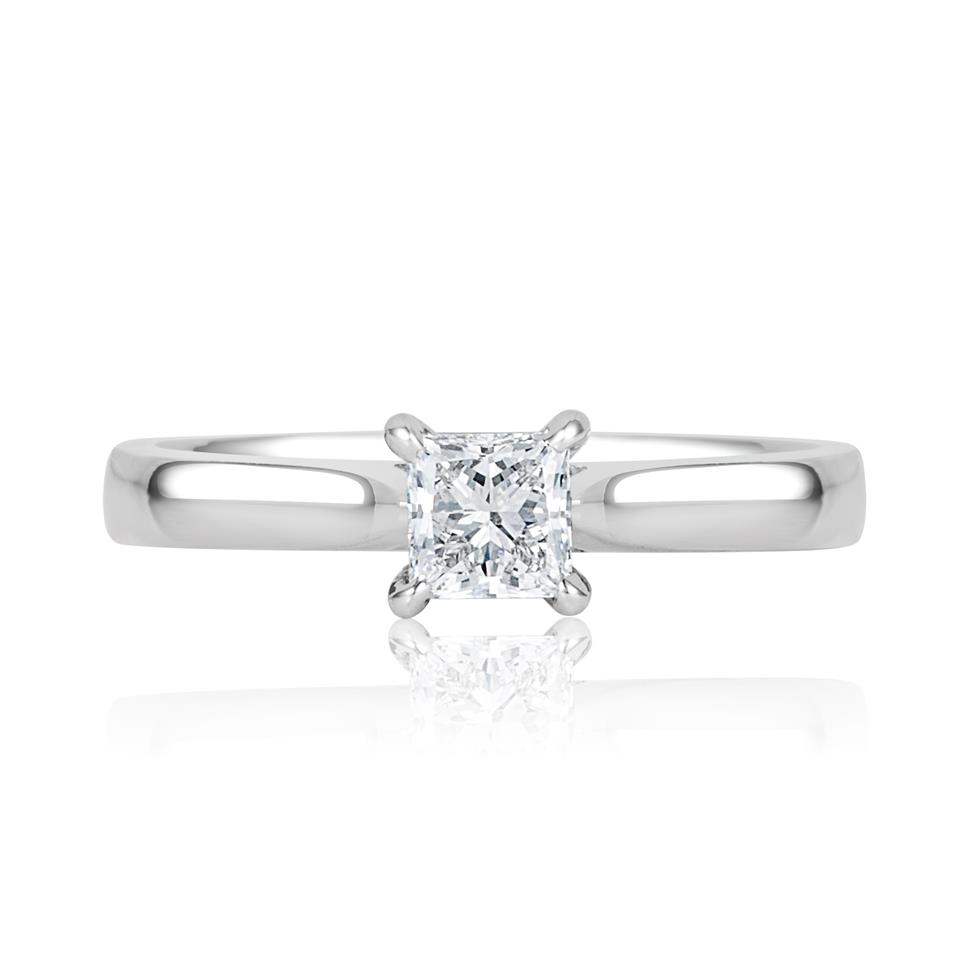 Platinum Classic Design Princess Cut Diamond Solitaire Engagement Ring 0.40ct Thumbnail Image 1