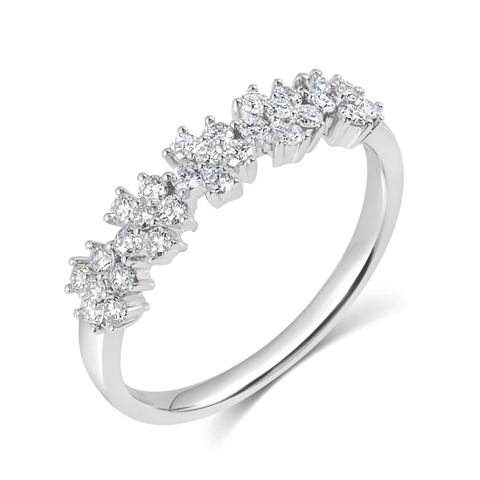 18ct White Gold Flower Design Diamond Dress Ring 0.45ct
 Thumbnail Image 0