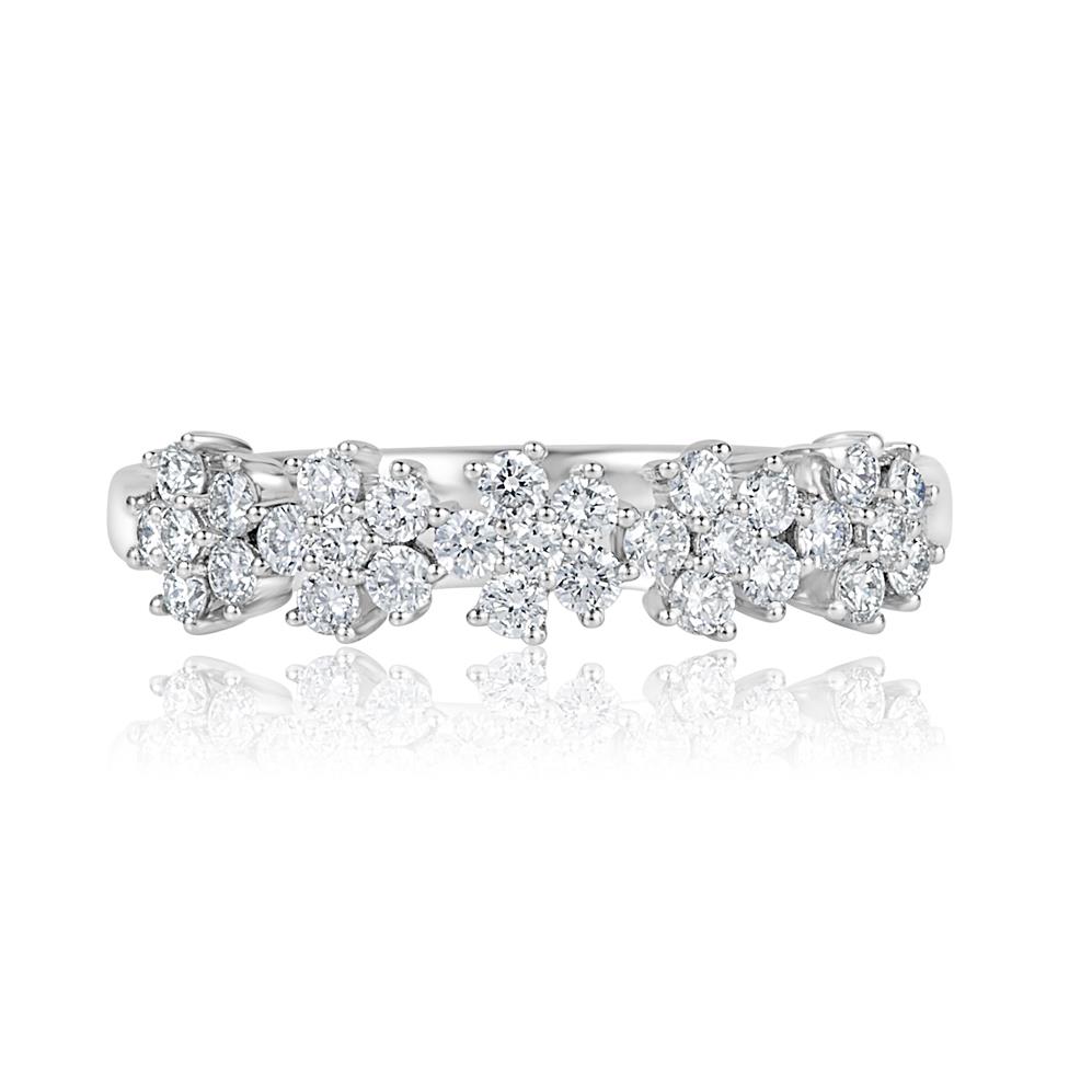 18ct White Gold Flower Design Diamond Dress Ring 0.45ct
 Thumbnail Image 2