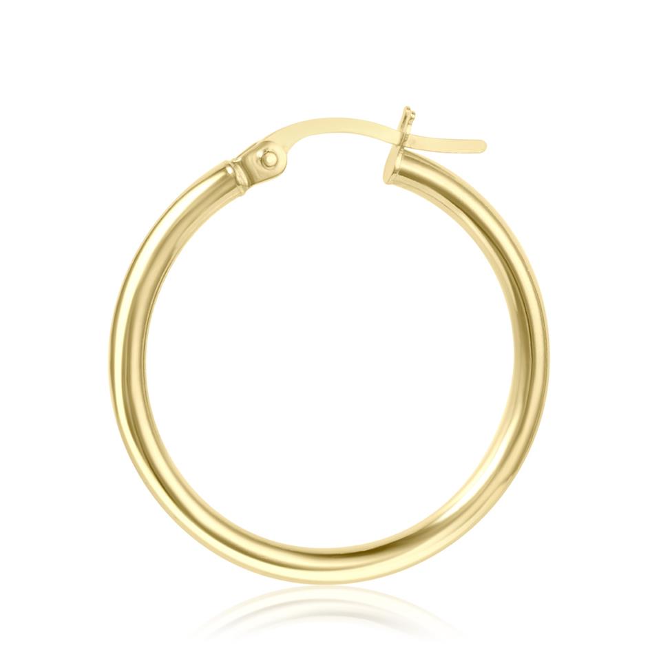 18ct Yellow Gold Hoop Earrings 24mm Thumbnail Image 2