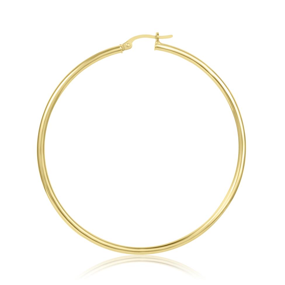 18ct Yellow Gold Hoop Earrings 55mm Thumbnail Image 2