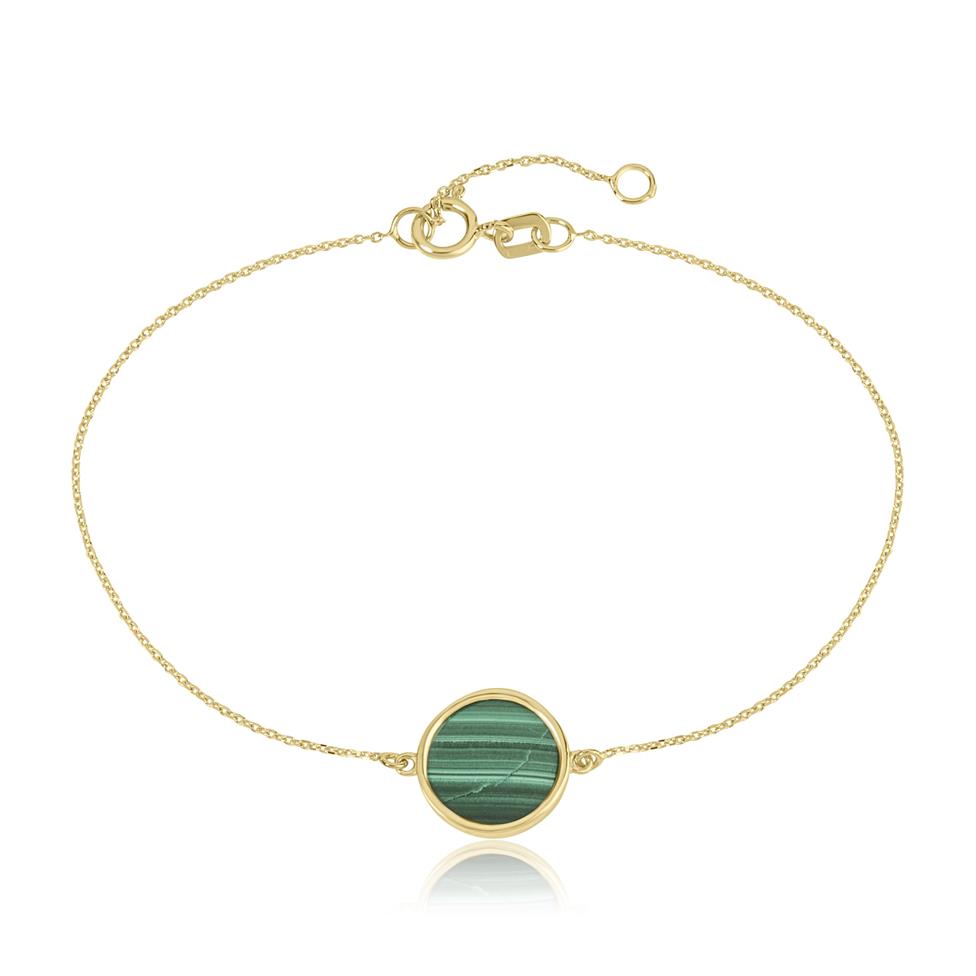 Nova 18ct Yellow Gold Round Malachite Bracelet Thumbnail Image 0