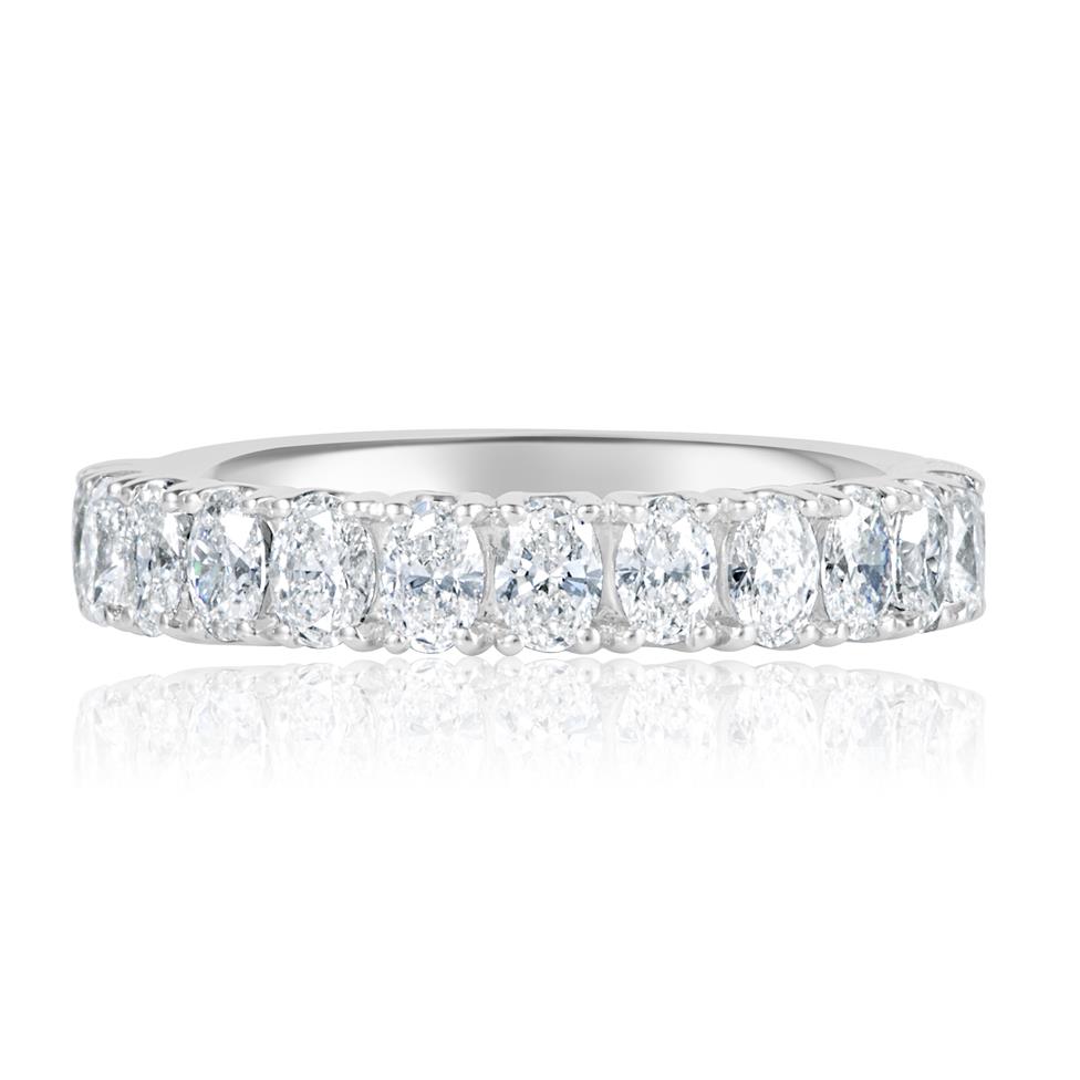 Platinum Oval Cut Diamond Half Eternity Ring 1.25ct Thumbnail Image 2