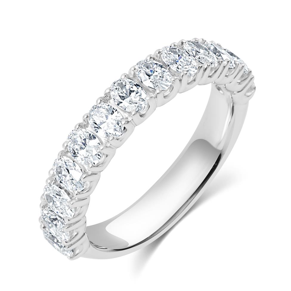 Platinum Oval Cut Diamond Half Eternity Ring 1.25ct Thumbnail Image 0