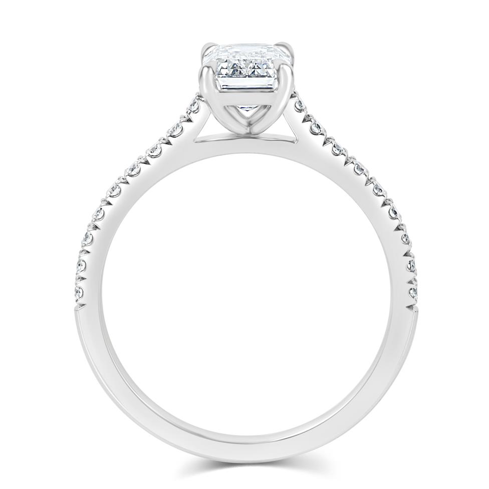 Platinum Emerald Cut Diamond Solitaire Engagement Ring 1.53ct Thumbnail Image 3