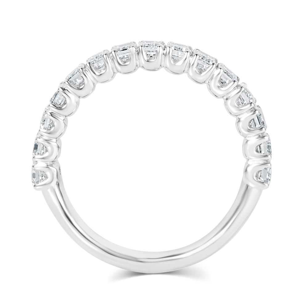 Platinum Emerald Cut Diamond Half Eternity Ring 1.40ct Thumbnail Image 3