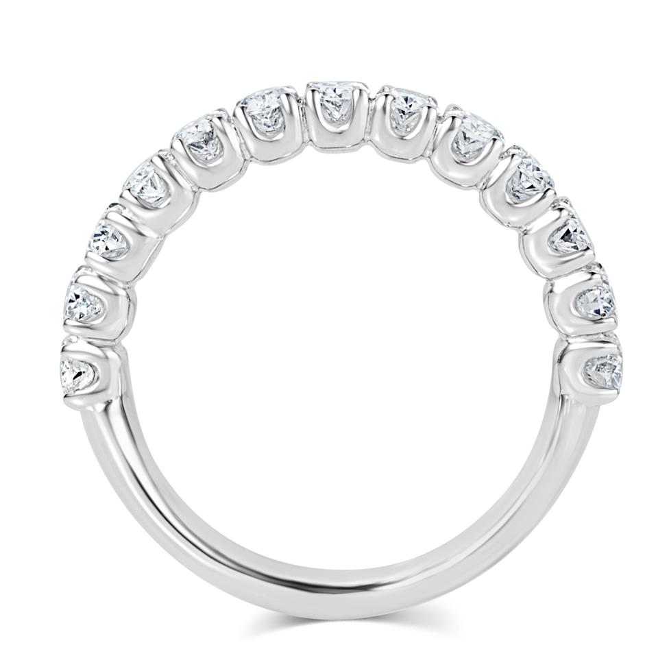 Platinum Oval Cut Diamond Half Eternity Ring 1.25ct Thumbnail Image 3