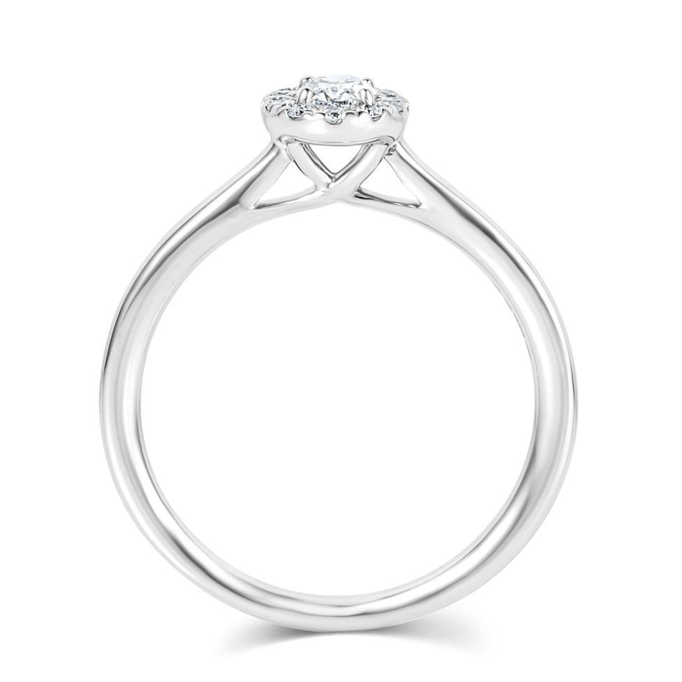 Platinum Round Diamond Halo Engagement Ring 0.40ct Thumbnail Image 2