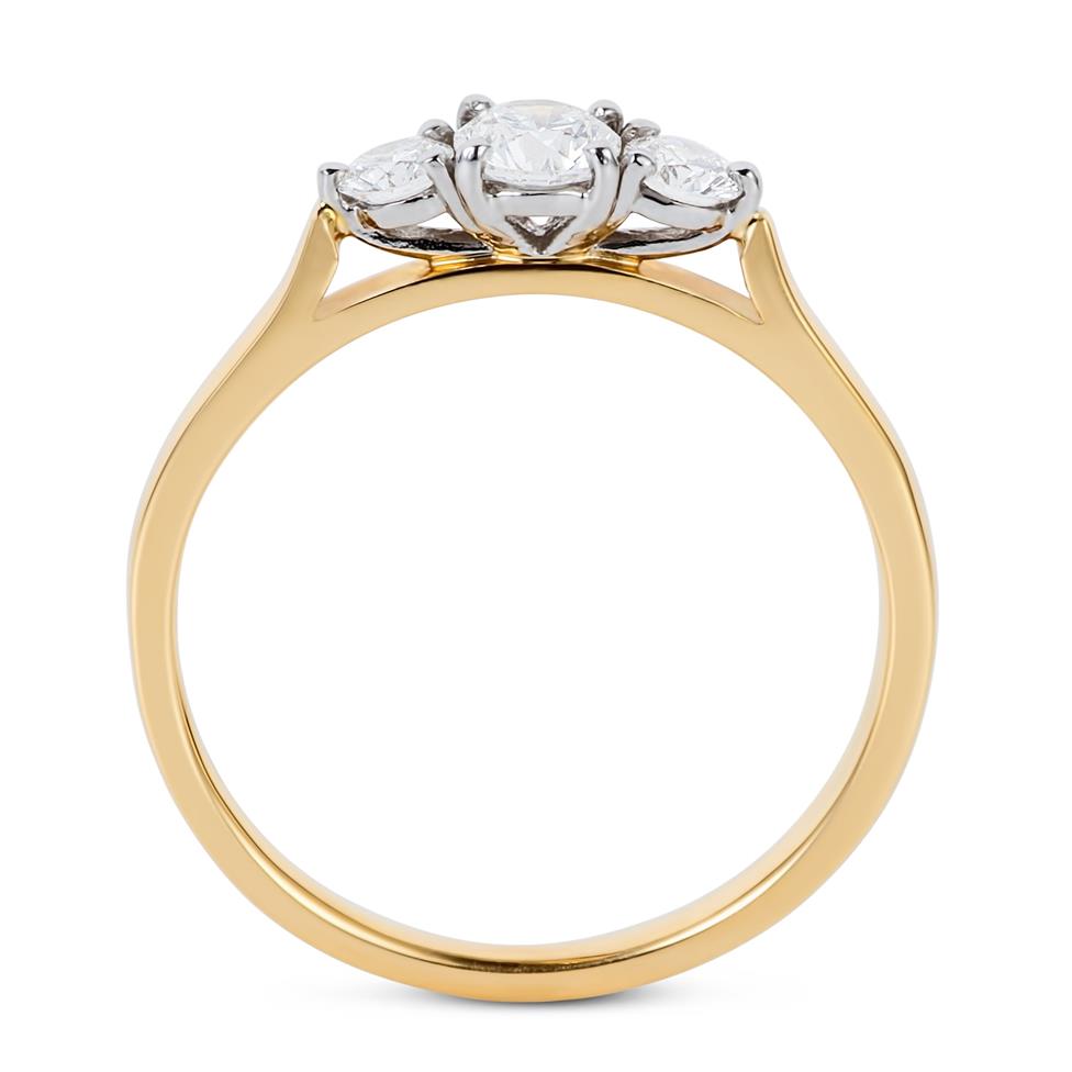 18ct Yellow Gold Diamond Three Stone Engagement Ring 0.50ct Thumbnail Image 3