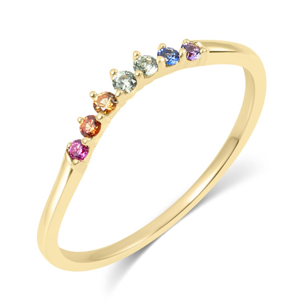 Samba 18ct Yellow Gold Rainbow Sapphire Dress Ring Thumbnail Image 0