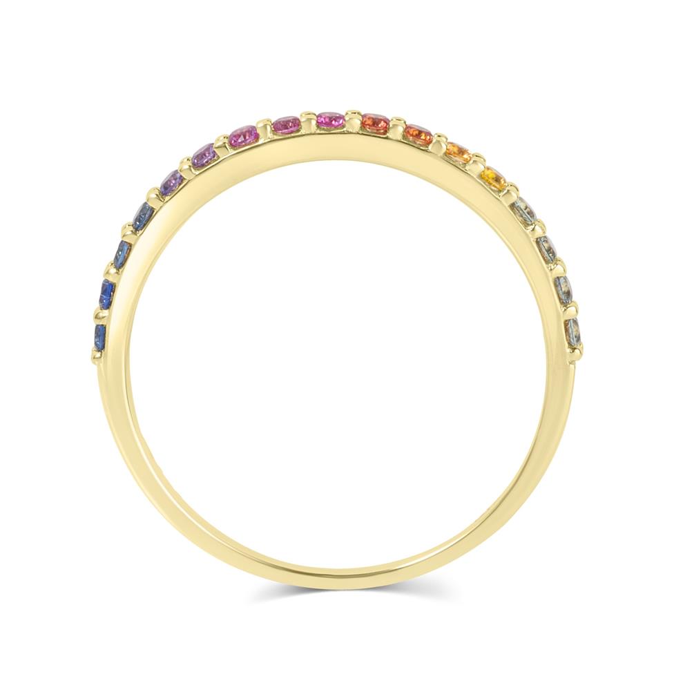 Samba 18ct Yellow Gold Rainbow Sapphire Half Eternity Ring Thumbnail Image 3