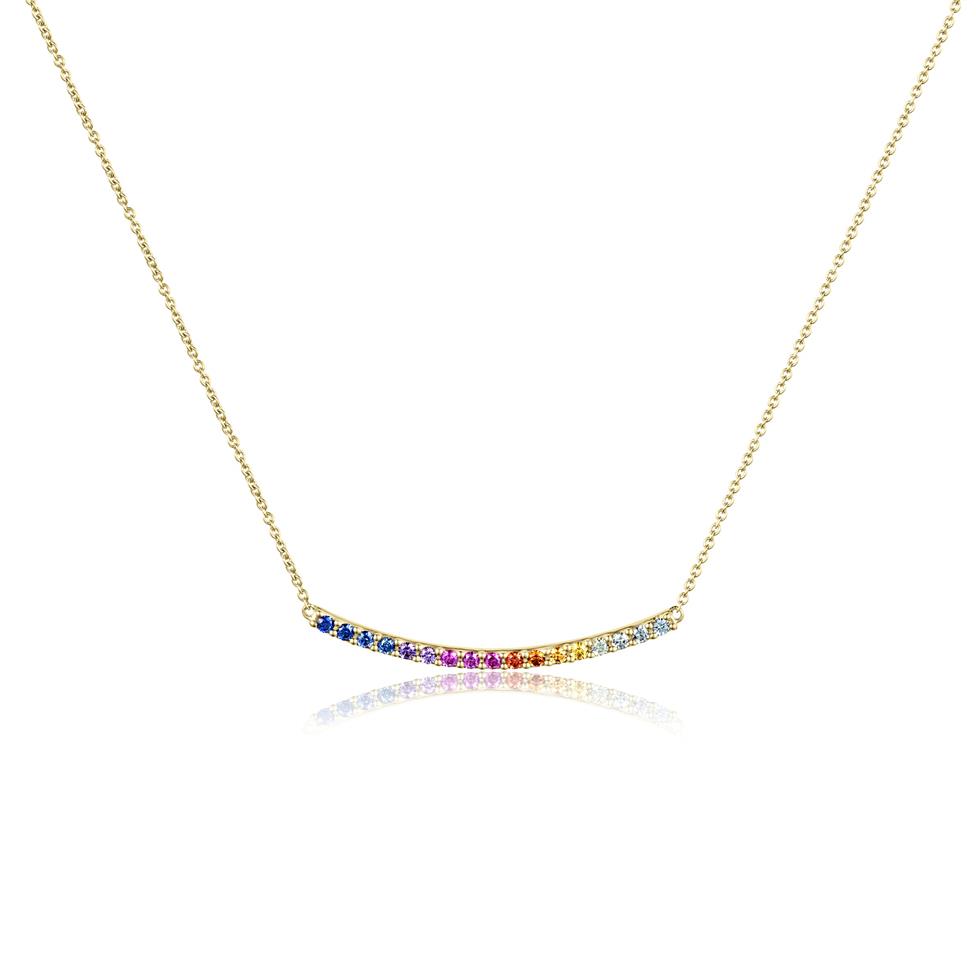 Samba 18ct Yellow Gold Rainbow Sapphire Necklace Thumbnail Image 0